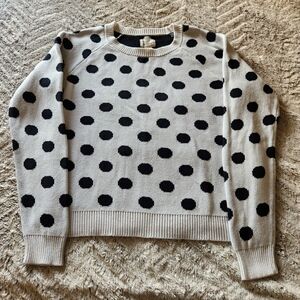 Levi's Cream Crewneck Sweater with Black Polka Dots